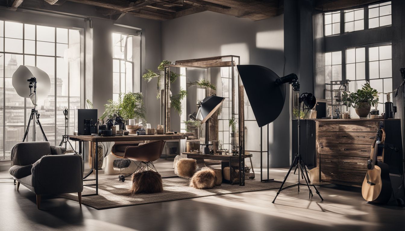 En vacker arrangemang av varumärkesprodukter i en välfotad studiomiljö.